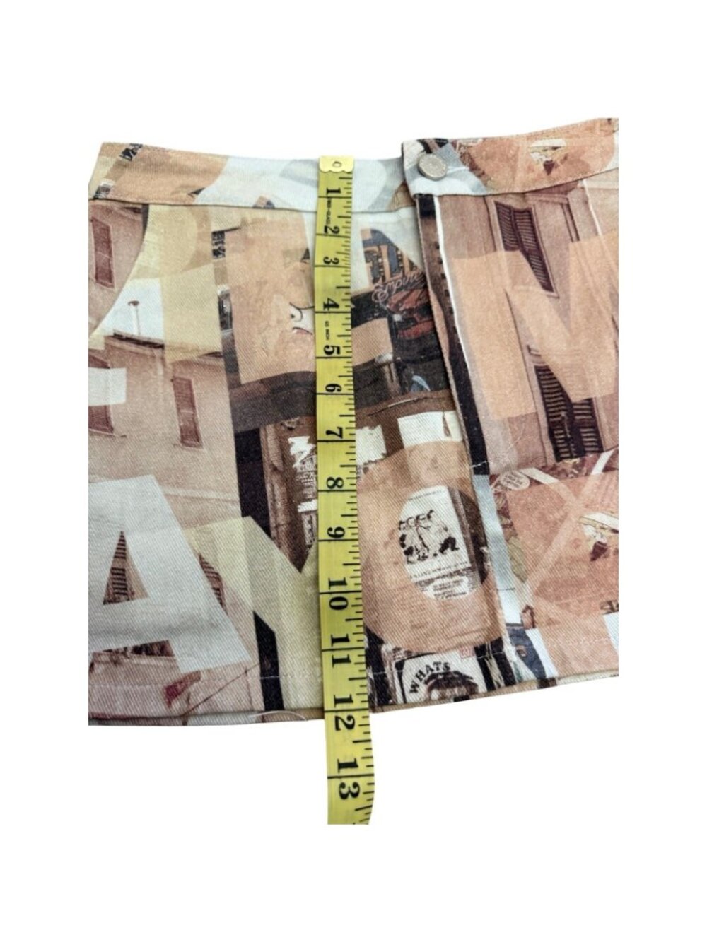 Womens Mini Skirt Neutral Film Graphic A-Line Size 2 NWT Peppermayo On The Edge - Picture 12 of 15